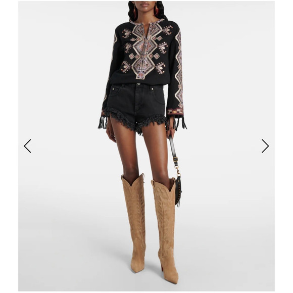 Christian Louboutin Santia Botta 85 Suede Knee High Western Boots 38.5 - Picture 15 of 15